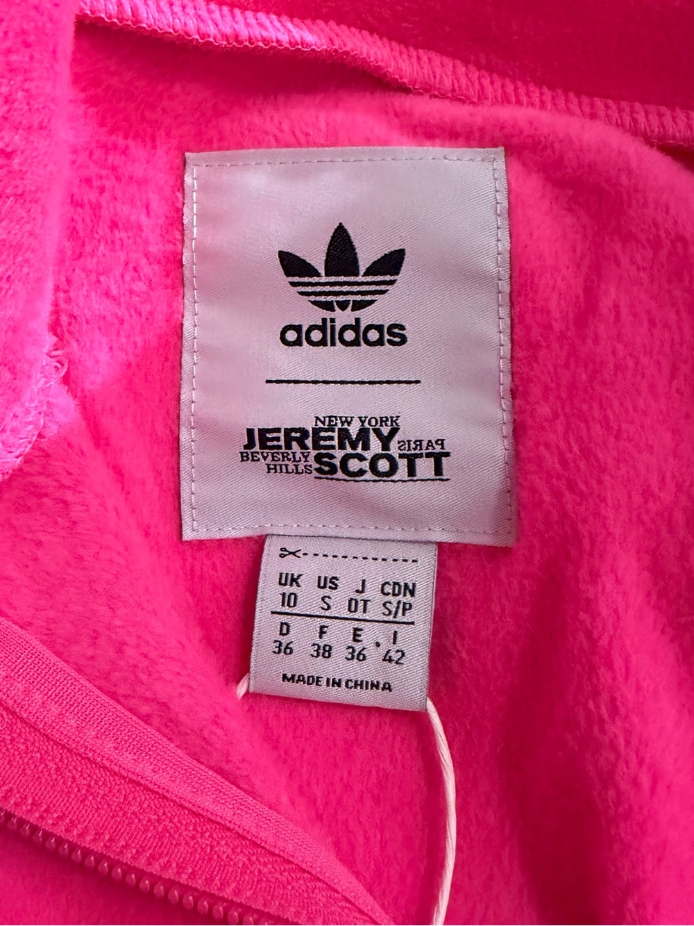 Adidas X Jeremy Scott Velour Crop TrackTop NWT Small Pink Y2K Bustier Streetwear - Picture 7 of 16